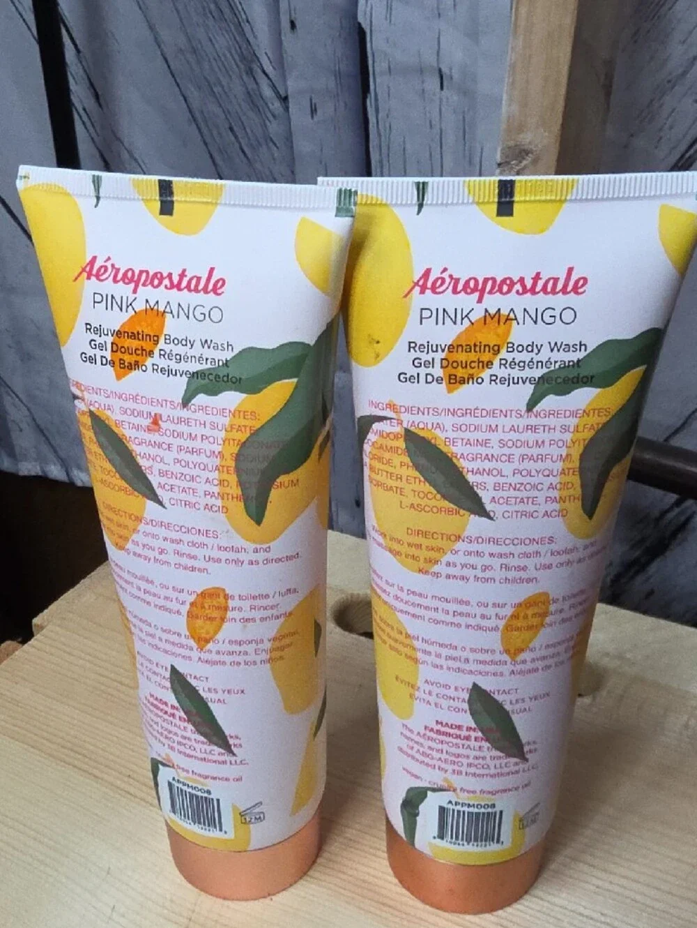 Aeropostale Pink Mango Rejuvenating Body Wash - Pink, Yellow, Green 2, 6.8 Ounce